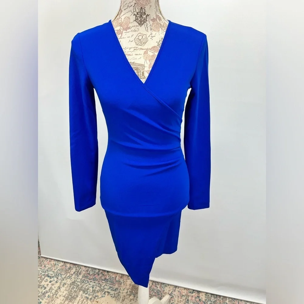 AKIRA CHICAGO Royal blue surplice mini dress size S